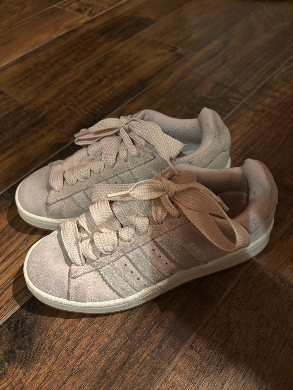 Women’s Adidas Campus Light Pink Suede Sneakers - Casual Lace-Up